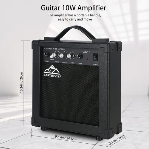 Miniatura 7 de EASTROCK Kit de guitarra eléctrica de tamaño completo de 39 pulgadas para principiantes con amplificador de 10 W, bolsa, cejilla, correa