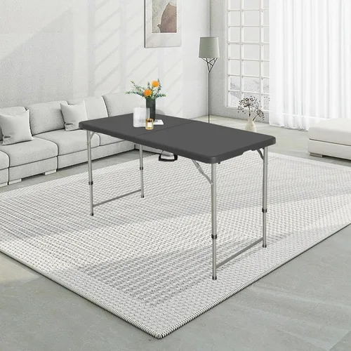 Miniatura 2 de Fenbeli Mesa plegable portátil de 4 pies para uso en interiores y exteriores, plástico HDPE resistente, picnic, camping, barbacoa, comedor, mesa