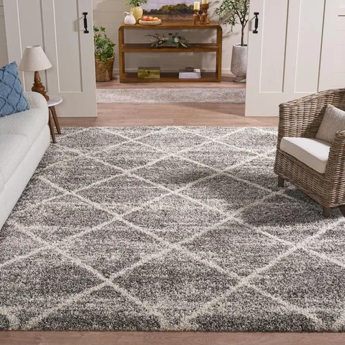 Miniatura 54 de SAFAVIEH - Alfombra de la colección Hudson Shag, diseño de enrejado moderno, no desprende pelusa y fácil de cuidar, 2 pulgadas de grosor, ideal