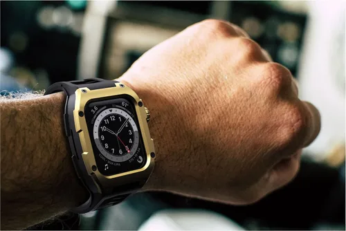 Miniatura 7 de Correa compatible con Apple Watch Band de 1.772 pulgadas Series 9/Series 8 7, carcasa resistente de metal inoxidable resistente con correa deportiva