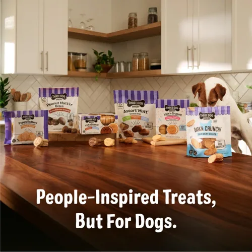 Miniatura 7 de Three Dog Bakery Lick'n Crunch! Galletas de sandwich para perros de Golden y mantequilla de maní - Golosinas para perros crujientes con sabor a