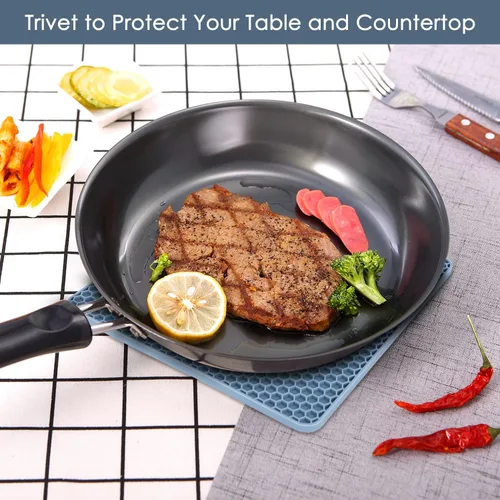 Miniatura 2 de Salvamanteles para platos calientes, paquete de 4 almohadillas calientes de silicona para cocina, tapete de silicona antideslizante resistente al