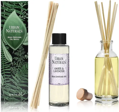 Miniatura 5 de Urban Naturals Recambio de aceite difusor de varillas ámbar y lavanda, lavanda relajante, ámbar cálido, aroma calmante para habitación, 4 onzas +