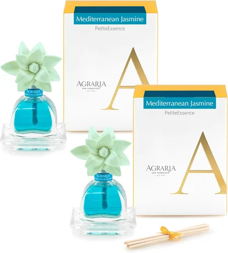 Miniatura 10 de Agraria Juego de difusor de varillas de bálsamo, Air Essence y Petite Essence Luxury Fragrance Duo con aceites esenciales naturales, flores de sol
