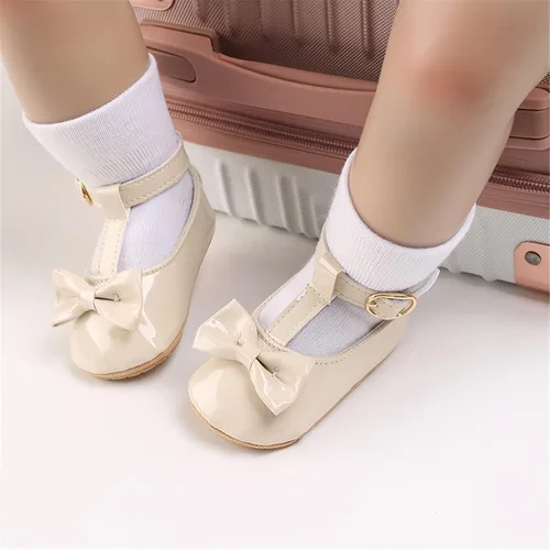 Miniatura 3 de WILLFUN Zapatos planos Mary Jane para bebés y niñas con lazo, vestido de princesa, zapatos de cuna, suela de goma suave antideslizante