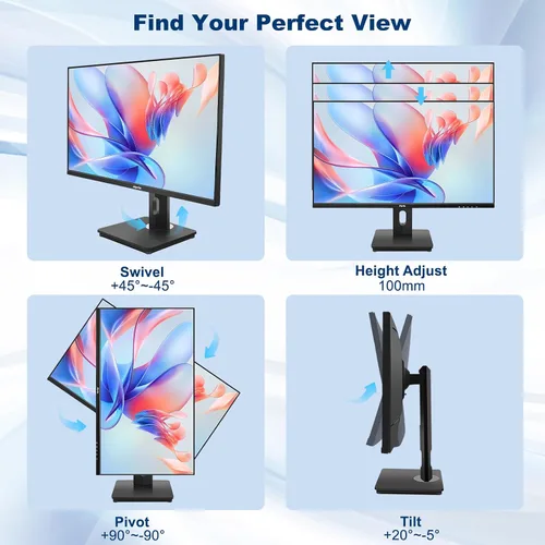 Miniatura 5 de Monitor de pantalla táctil, monitor de pantalla táctil de 27 pulgadas QHD 2560 x 1440 100Hz, monitores de pantalla táctil con 10 puntos táctiles