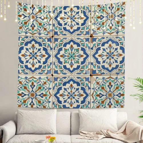 Miniatura 20 de Shrahala Circles Tapestry, Abstract Art With Various Circles Wall Hanging Hd Print Polyester Backdrop For Dorm Room Bedroom 30 X 40 In