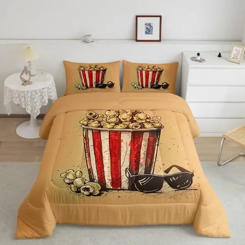 Miniatura 24 de Homewish Piano Music Comforter Set King Size,Musical Notes Bedding Set 3Pcs for Kids Girls Boys Teens Room Decor,Retro Graffiti Grey Gold Down Multi