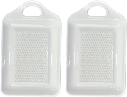 Yardwe 2 platos de cerámica para jengibre, ajo, cebolla, queso, limón, chocolate, verduras y frutas para cocina, utensilios de porcelana, soporte