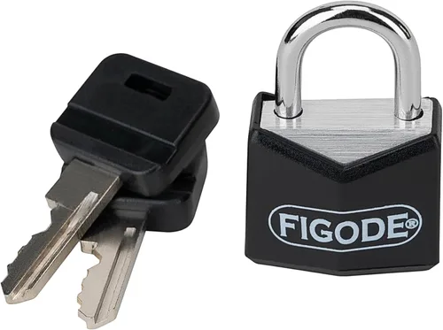 Miniatura 2 de FIGODE® Candado pequeño y ligero con llaves grandes, cerradura de aluminio cubierta negra, 3/4 pulgadas de ancho, candados de equipaje para maleta