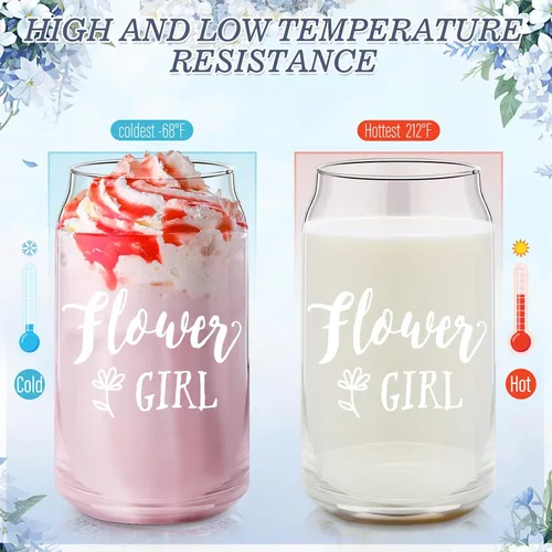 Miniatura 7 de Meanplan Juego de 16 piezas de regalo de propuesta para niña de las flores, vaso con pajitas, bolsa de maquillaje, lentes de sol, anillo
