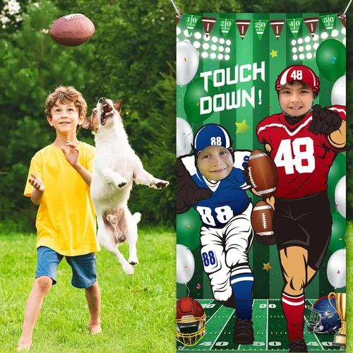 Miniatura 6 de Decoraciones de fiesta de fútbol, pancarta de fotos de fútbol, telón de fondo de fútbol para fiesta, cubierta de puerta de fotos, marco de fotos