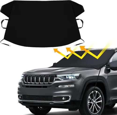 Cubierta para parabrisas de automóvil grande, tela Oxford 600D mejorada, cubierta contra escarcha del parabrisas para hielo y nieve, impermeable,