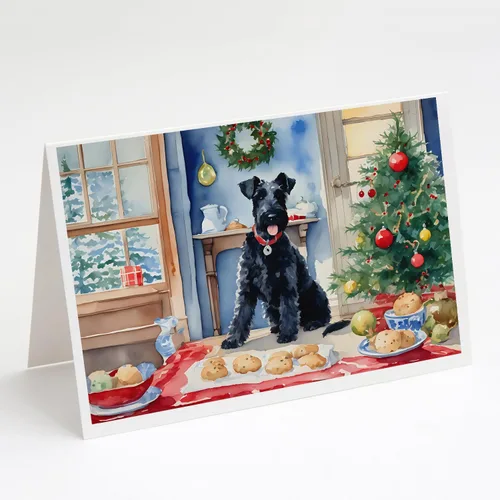 Miniatura 123 de Caroline's Treasures DAC3884GCA7P Paquete de 8 tarjetas en blanco de Navidad con galletas de husky siberiano Tarjetas de felicitación con sobres
