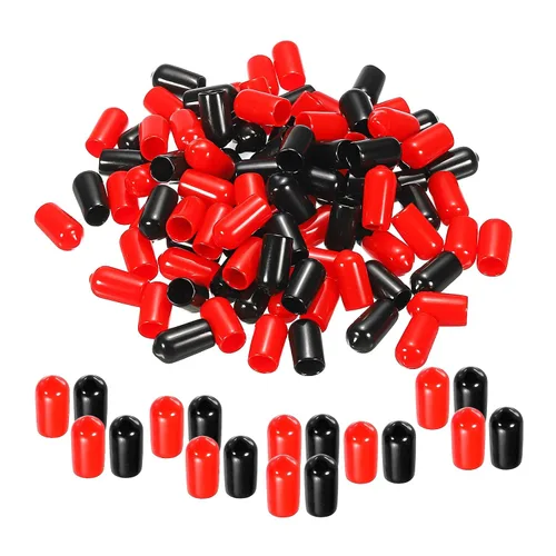 Miniatura 63 de MECCANIXITY 50 unids tapas de goma Surtido de 0.079 in PVC vinilo tornillo rosca protector para tornillo tornillo negro rojo