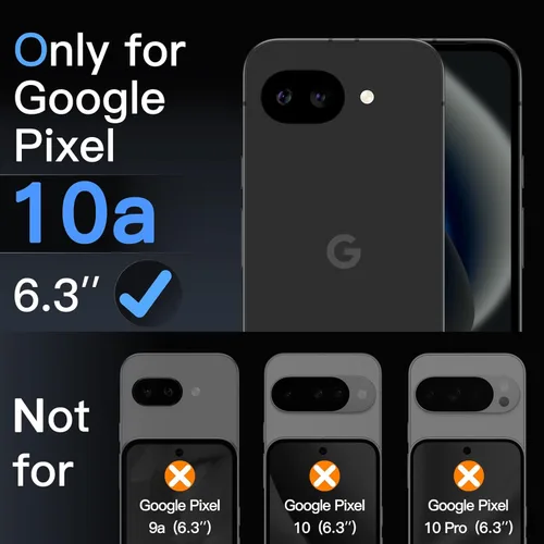 Miniatura 2 de JETech Protector de pantalla para Google Pixel 10a, película de vidrio templado 9H con herramienta de fácil instalación, compatible con huellas