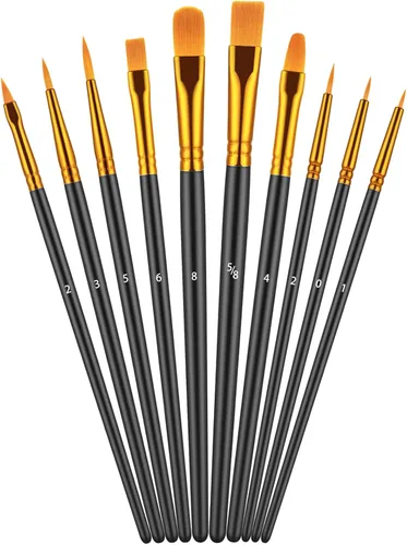 Miniatura 11 de Juego de pinceles de pintura, 30 piezas de pinceles de pintura para pintura acrílica, pincel de pintura al óleo, acuarela y acrílica, pinceles