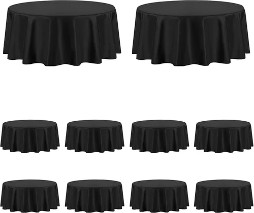 Miniatura 23 de PureFit - Juego de 6 manteles rectangulares negros de 60 x 102 pulgadas para mesas de 6 pies, manteles de lino resistentes a manchas y arrugas