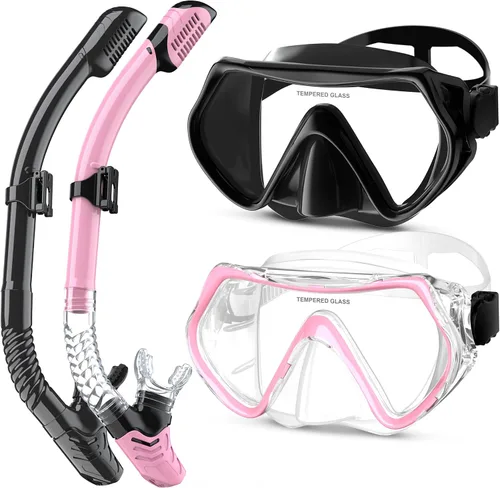 Miniatura 8 de Dry Snorkel Set,Panoramic Wide View Anti-Fog Scuba Diving Mask,Professional Snorkeling Gear for Adults