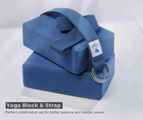 Miniatura 5 de IUGA Bloques de yoga con correa antideslizante de alta densidad de 9 x 6 x 3 pulgadas, bloque de yoga sólido y corcho con correa de yoga