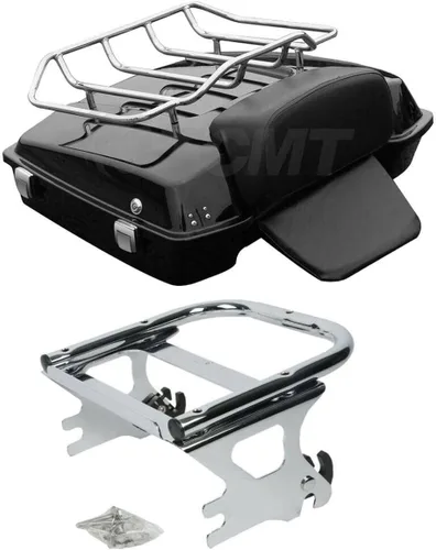 Miniatura 10 de TCMT Juego de maletero picado de 10.7 pulgadas para Harley Touring 1997-2013 Road King Road Glide Street Glide Electra Glide Pack