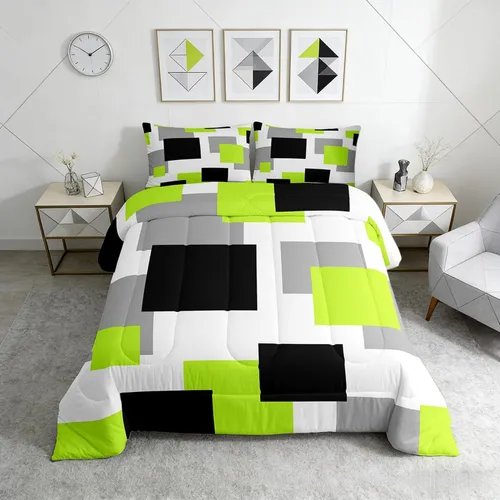 Miniatura 13 de Castle Fairy Juego de edredón con estampado azteca occidental, juego de ropa de cama geométrica a rayas marrones para niños y adolescentes