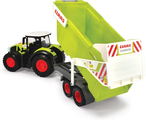 Miniatura 7 de DICKIE TOYS Tractor CLAAS con remolque (25.2 in) - Tractor de juguete grande con ruedas giratorias para niños de 3 años en adelante, juguete
