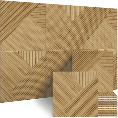 BUBOS Paneles Acústicos Grandes, Paquete de 6 Paneles de Pared Insonorizados con Estampado de Patrón de Madera, Tamaño Total 70.8 x 47.2 Pulgadas,
