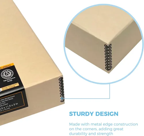 Miniatura 5 de Lineco, Archival - Caja de almacenamiento deslizante de 15.5 x 11.5 x 3 pulgadas, capacidad para hasta 840 películas, con 6 estuches internos
