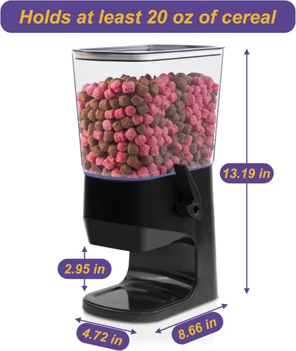 Miniatura 6 de Dispensador de cereales para encimera, 1 paquete, dispensador de alimentos secos, organizador de aperitivos, recipientes delgados de almacenamiento