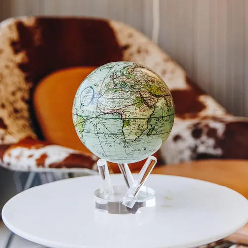Miniatura 9 de MOVA Globe - Antiguo Cassini Green Classic (4.5 pulgadas) Globo de escritorio giratorio alimentado por energía solar Regalo decorativo clásico