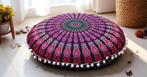 Miniatura 6 de CRAFT KALA Funda de Cojín Grande de Suelo Hippie Mandala Funda de Cojín de Meditación Funda de Puf Redondo Funda de Cojín Bohemia para el Suelo