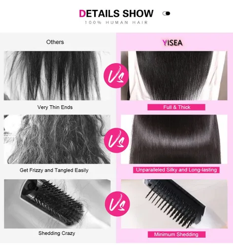 Miniatura 5 de Paquetes de Ondas Corporales con Cierre para Mujeres Negras (10 12 14+10) 100% Cabello Humano Brasileño de Ondas Corporales Sin Procesar 3 Paquetes