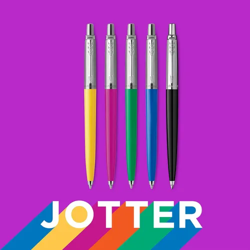 Miniatura 5 de Parker Jotter Originals - Bolígrafo de gel, acabado negro retro de los años 90, punta media (0.028 in), tinta azul, 1 unidad