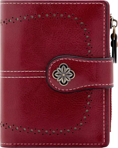Miniatura 8 de defway Cartera pequeña para tarjetas para mujer, cartera para mujer con soporte para tarjetas de bloqueo RFID, bolso pequeño compacto para mujer, 16