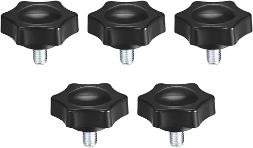 Miniatura 8 de uxcell Perillas de tornillo de sujeción con abrazadera Pomo de estrella M4 x 0.630 in rosca macho 5 piezas