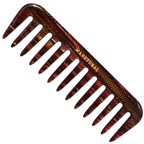 Miniatura 6 de Peine de dientes anchos S1, ligero, apto para viajes y diseño elegante para cabello sin enredos (azul rosa)