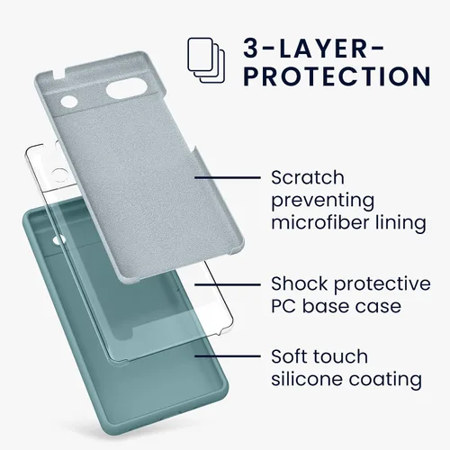 Miniatura 697 de kwmobile Funda Compatible con Google Pixel 6 Pro - Funda de teléfono de silicona TPU con acabado suave - Azul Arrecife