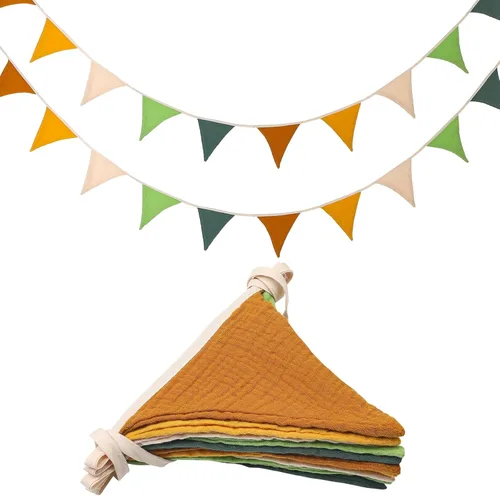 Oudain 2 Piezas Banderines de Bandera Gallardete Guirnalda de Guardería Banderines Triangulares de Empavesado Decoración de Pared Banner para Sala