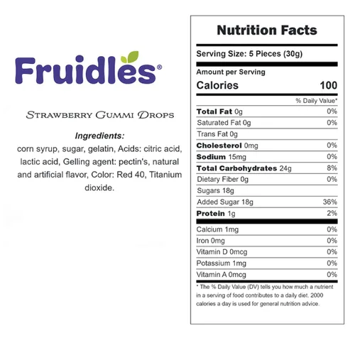 Miniatura 2 de Fruidles Caramelos de gomitas de fresa, deliciosas gomitas de sabores de frutas recubiertas de azúcar (1 libra)