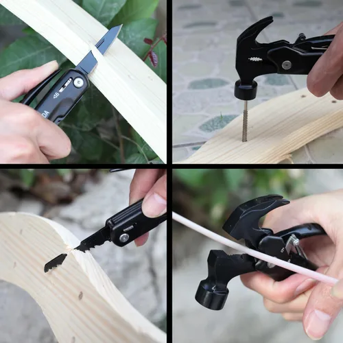 Miniatura 6 de Regalos para hombres, martillo multiherramienta 15 en 1, accesorios de campamento, equipo de supervivencia, regalos de San Valentín, ideas únicas