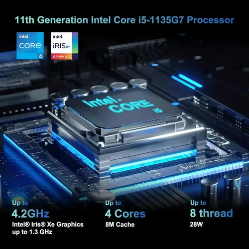 Miniatura 2 de Intel NUC 11 NUC11PAHI5 Panther Canyon Mini PC, Core i5-1135G7, 16 GB de RAM, 512 GB SSD, Mini computadoras Windows 11 Pro para oficina en casa