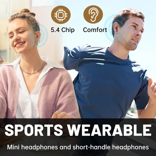 Miniatura 6 de 2-in-1 Mini Invisible Sleep Bluetooth Earbuds,Small Wireless Sleep Headphones for Side Sleepers,Bluetooth 5.4 Bass Stereo Sound Over-Ear Caqui