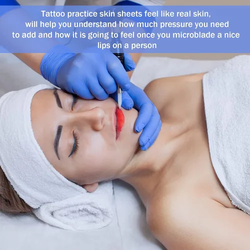 Miniatura 3 de 6 hojas de práctica de microblading piel tatuaje tatuaje piel maquillaje permanente piel labio piel piel labios piel falsa doble cara práctica piel