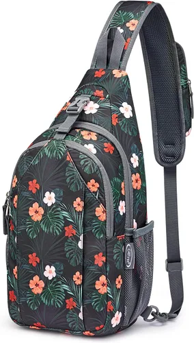 Miniatura 19 de G4Free Bolsa Bandolera con Bloqueo RFID Mochila Bandolera Cruzada Bolsa de Pecho Mochila de Día para Senderismo Viaje (Negro)