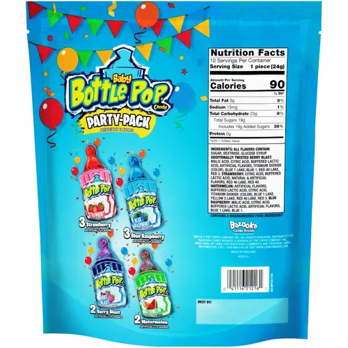 Miniatura 2 de Push Pop Paquete de fiesta – 10 chupones de paletas + paquete de fiesta de biberón – 10 paletas con salsa de azúcar en polvo – Variedad a granel