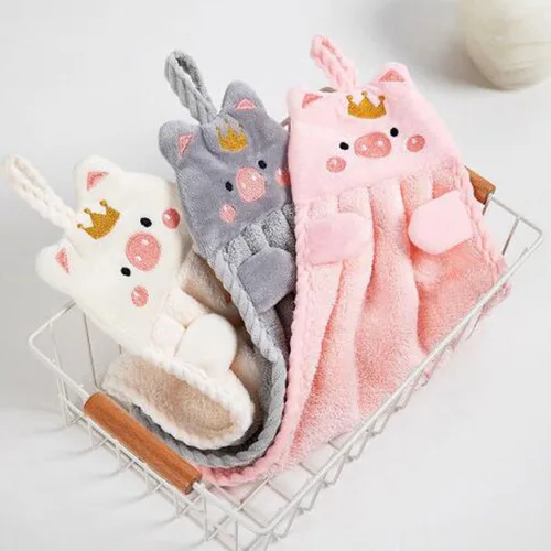 Miniatura 3 de Paquete de 3 toallas de mano colgantes de dibujos animados, toallas de mano colgantes para niños, para cocina, baño, hogar