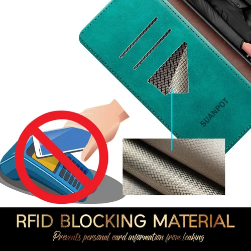 Miniatura 4 de SUANPOT - Funda de piel para Samsung Galaxy S20 FE con bloqueo RFID, soporte para tarjetas de crédito, funda tipo cartera con tapa a prueba