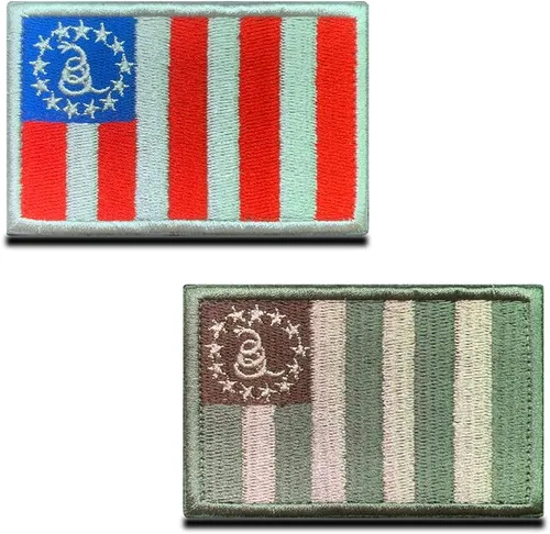 Miniatura 12 de Zcketo Paquete de 2 paquetes de insignia táctica de combate militar con gancho y bucle de modo bestia bordado para ropa militar, ropa, sombreros, K9