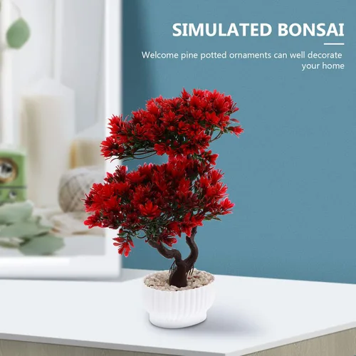Miniatura 7 de Árbol de bonsái artificial, árbol bonsái artificial de plástico, planta japonesa en maceta, simulación de invitado, adorno de pino, planta
